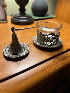 PartyLite Enchantment Fairy Votive Holder with Matching Snuffer